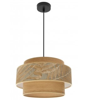 LAMPARA DE TECHO 40 Ø X 104 SABAGE TEXTIL GRIS Y MARRON METAL NEGRO