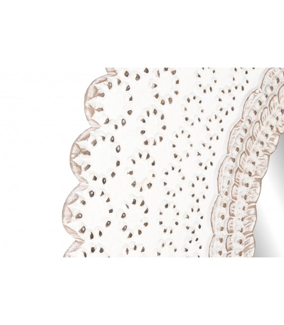 ESPEJO 120 Ø X 2,5 LLIUNA MADERA MDF BLANCO ROZADO