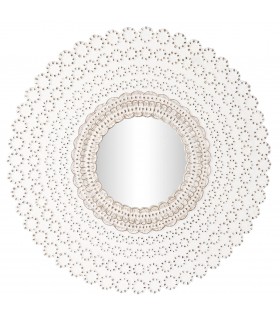 ESPEJO 120 Ø X 2,5 LLIUNA MADERA MDF BLANCO ROZADO