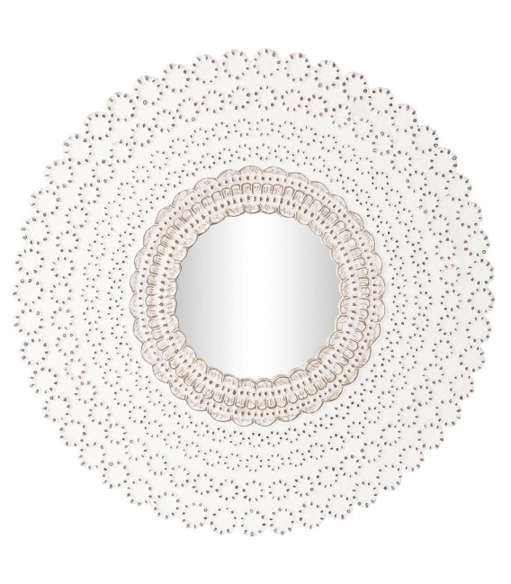 ESPEJO 120 Ø X 2,5 LLIUNA MADERA MDF BLANCO ROZADO