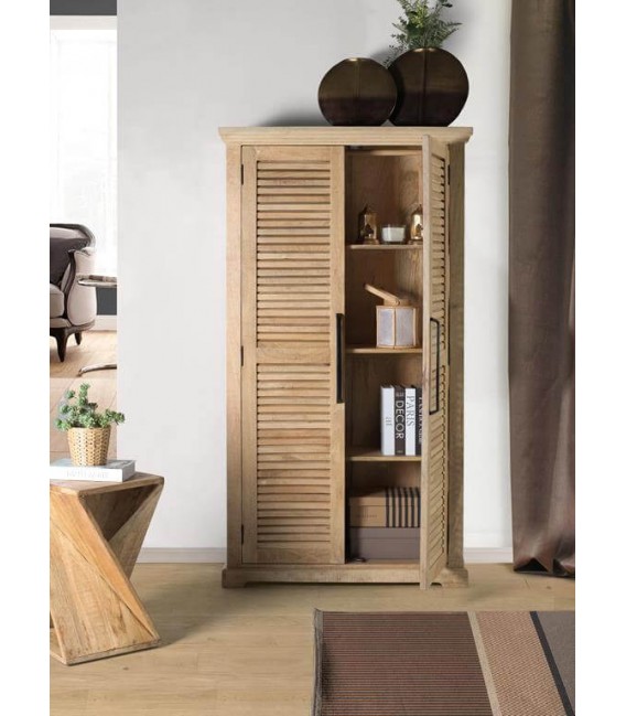 ARMARIO ALACENA 100 X 40 X 180 BASANA MADERA MANGO NATURAL