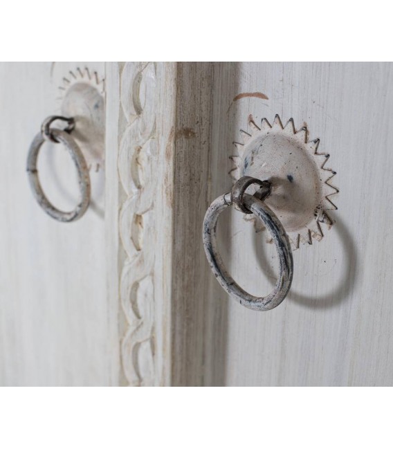 ARMARIO ALACENA 100 X 40 X 180 TUSTE MADERA TALLADA BLANCO