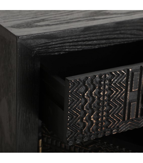 MESITA DE NOCHE 45 X 35 X 55 ANTRIM MADERA Y METAL NEGRO Y GRIS