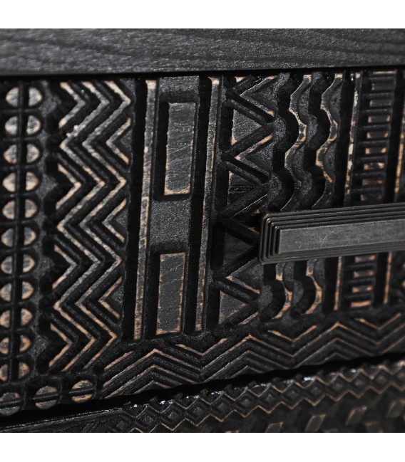 MESITA DE NOCHE 45 X 35 X 55 ANTRIM MADERA Y METAL NEGRO Y GRIS