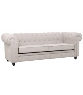 SOFA 3 PLAZAS 214 X 84 X 77 GALMIER TAPIZADO LINO BLANCO