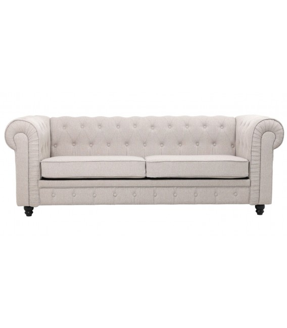 SOFA 3 PLAZAS 214 X 84 X 77 GALMIER TAPIZADO LINO BLANCO