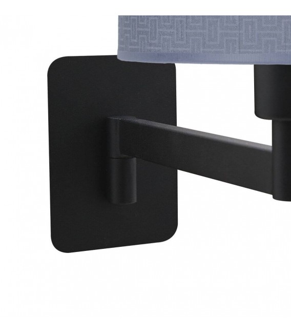 APLIQUE DE PARED 26 X 17 X 28 LURTI METAL NEGRO TEXTIL AZUL