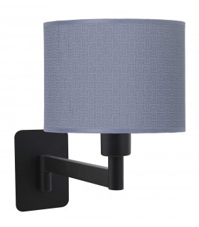 APLIQUE DE PARED 26 X 17 X 28 LURTI METAL NEGRO TEXTIL AZUL