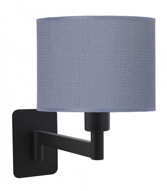 APLIQUE DE PARED 26 X 17 X 28 LURTI METAL NEGRO TEXTIL AZUL