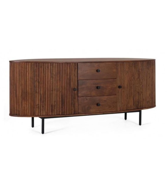 APARADOR 180 X 48 X 78 LINGO MADERA ACACIA METAL NEGRO