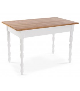 MESA DE COCINA 120 X 70 X 80 CURLET MADERA NATURAL Y BLANCA