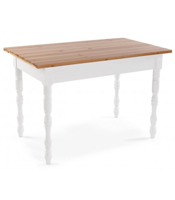 MESA DE COCINA 120 X 70 X 80 CURLET MADERA NATURAL Y BLANCA