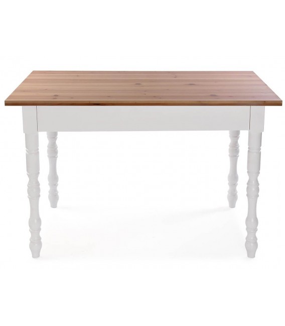 MESA DE COCINA 120 X 70 X 80 CURLET MADERA NATURAL Y BLANCA