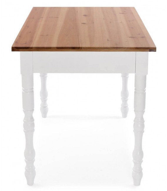 MESA DE COCINA 120 X 70 X 80 CURLET MADERA NATURAL Y BLANCA