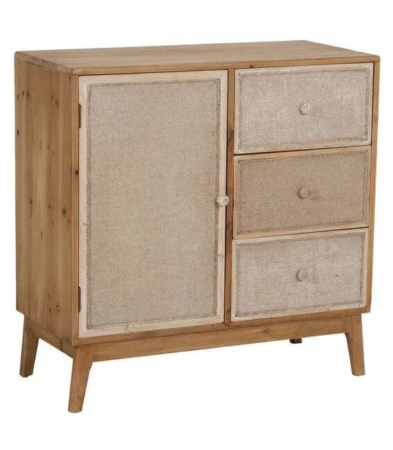 TAQUILLON 76 X 37 X 76 CAMPILLO MADERA NATURAL FIBRA BLANCA