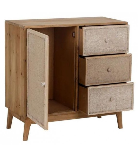 TAQUILLON 76 X 37 X 76 CAMPILLO MADERA NATURAL FIBRA BLANCA