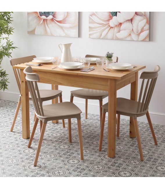 Mesa de cocina madera de abeto color miel