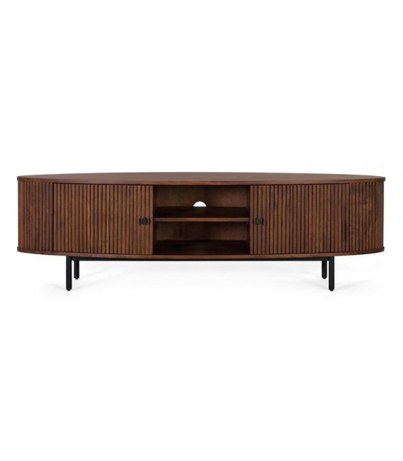 Mueble de TV ovalado realizado en madera de acacia