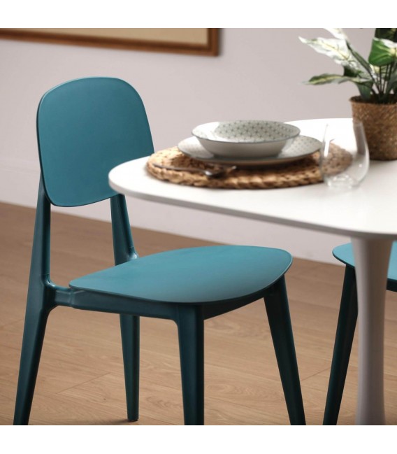 Silla polipropileno azul moderna