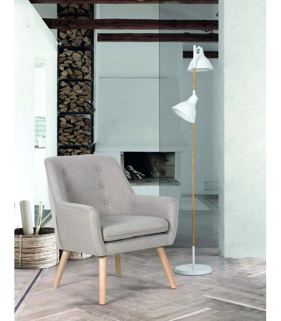 Lámpara de pie, 2 luces orientables, estilo nórdico