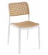 SILLA 41 X 45 X 80 PERET POLIPROPILENO BLANCO Y NATURAL