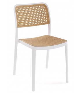 SILLA 41 X 45 X 80 PERET POLIPROPILENO BLANCO Y NATURAL