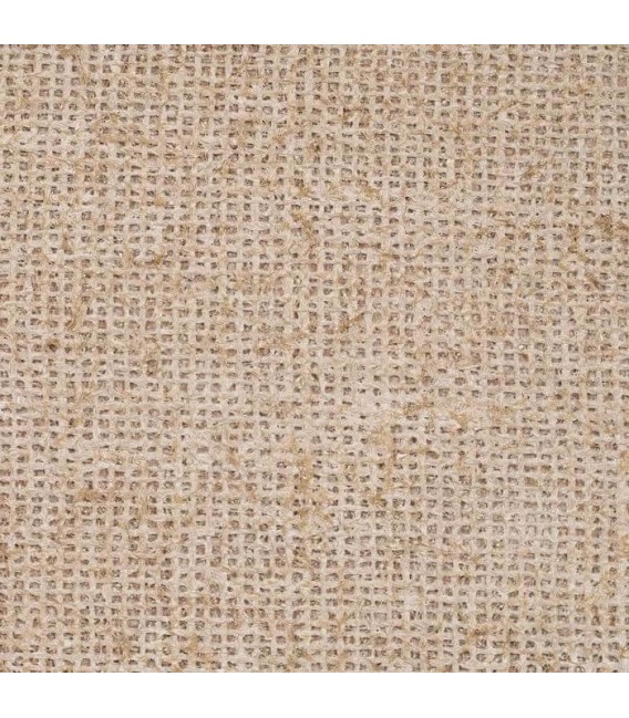 Mesita de noche madera natural y tela de saco, estilo colonial