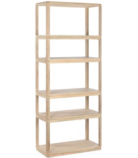 Estantería realizada en madera maciza de mango acabado natural