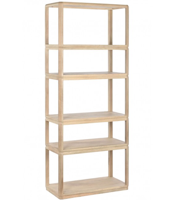 Estantería realizada en madera maciza de mango acabado natural