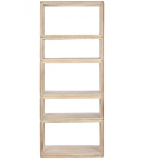 Estantería realizada en madera maciza de mango acabado natural