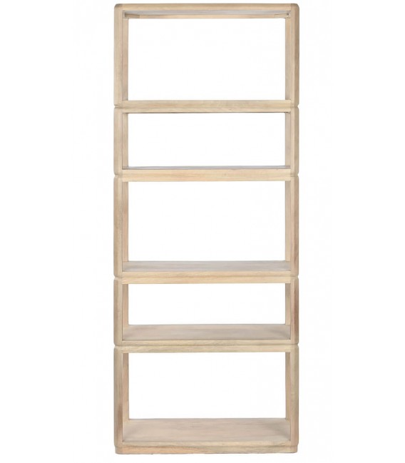 Estantería realizada en madera maciza de mango acabado natural