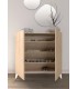 Mueble zapatero melamina roble natural, y laca blanca, para 16 pares.