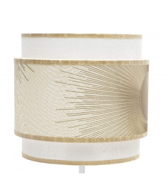 Lampara de sobremesa mediana blanco y oro