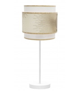 Lampara de sobremesa mediana blanco y oro