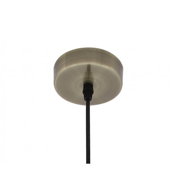 Lámpara de techo 3 pantallas blancas y oro.