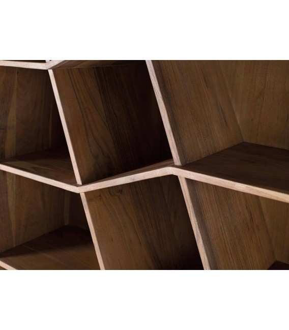 Estantería irregular realizada en madera maciza de acacia acabado natural