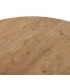 MESA DE COMEDOR REDONDA GRANDE MADERA MDF ROBLE METAL NEGRO