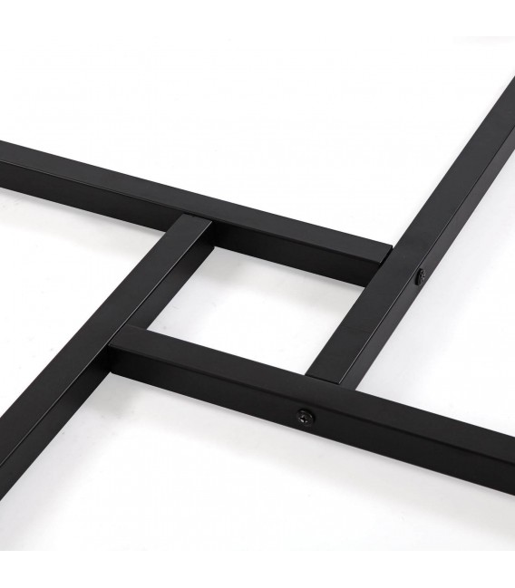 MESA DE COMEDOR REDONDA GRANDE MADERA MDF ROBLE METAL NEGRO