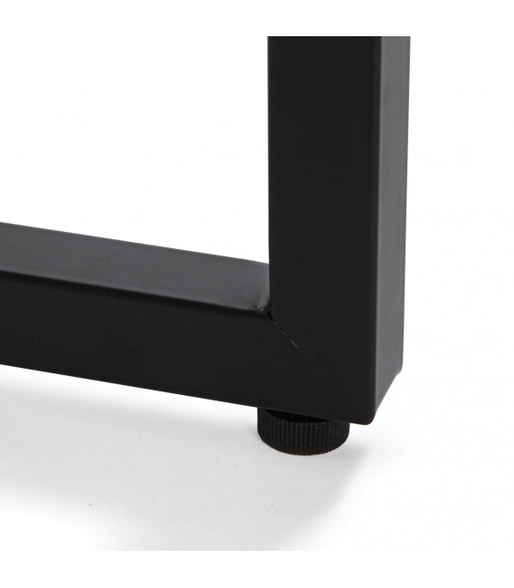 MESA DE COMEDOR REDONDA GRANDE MADERA MDF ROBLE METAL NEGRO