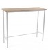 JUEGO DE MESA ALTA Y 2 TABURETES MELAMINA ROBLE METAL BLANCO