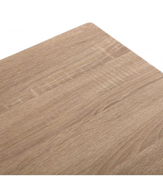 JUEGO DE MESA ALTA Y 2 TABURETES MELAMINA ROBLE METAL BLANCO