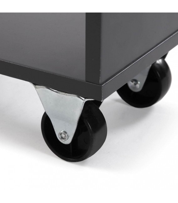 CARRO DE COCINA ESTRECHO CON RUEDAS MADERA MDF GRIS Y ROBLE