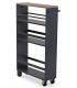 CARRO DE COCINA ESTRECHO CON RUEDAS MADERA MDF GRIS Y ROBLE
