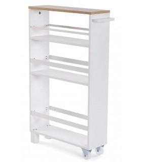 CARRO DE COCINA MDF BLANCO Y ROBLE MDMHOGAR