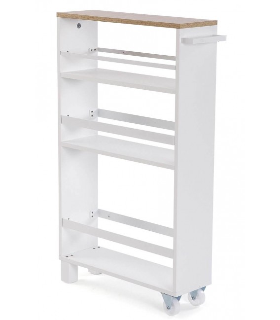 CARRO DE COCINA MDF BLANCO Y ROBLE MDMHOGAR