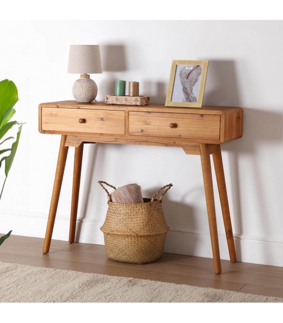 CONSOLA MADERA PINO COLOR MIEL MDMHOGAR