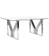 MESA DE COMEDOR ACERO CROMADO Y CRISTAL MDMHOGAR