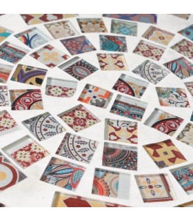 SET 3 PEDESTALES BARIO METAL NEGRO CERAMICA COLLAGE MDMHOGAR