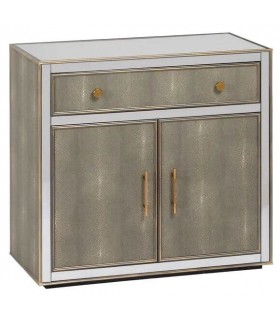 TAQUILLON ESPEJO Y SIMIL PIEL ACABADO PLATA VIEJO MDMHOGAR