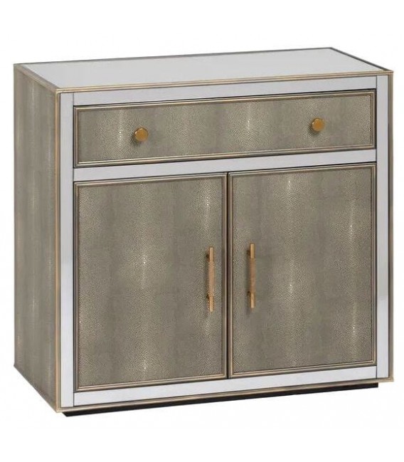 TAQUILLON ESPEJO Y SIMIL PIEL ACABADO PLATA VIEJO MDMHOGAR